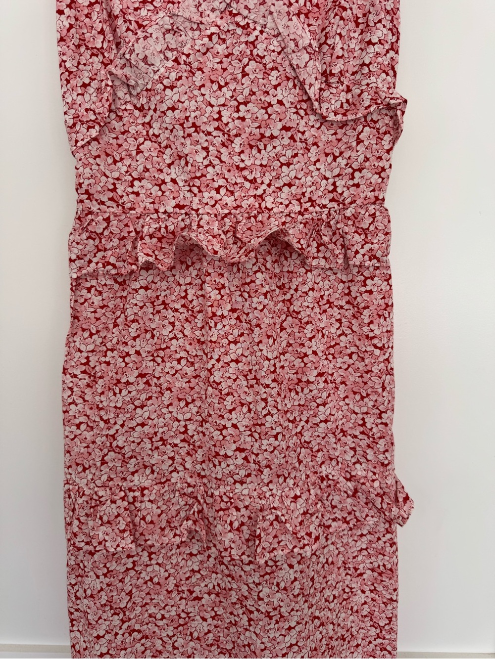 NWT Petal & Pup Floral Tiered Maxi Dress Pink Ruffle Tie Strap US 2 - Picture 7 of 7